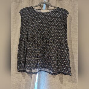 PAN Blouse with Line Pattern Details